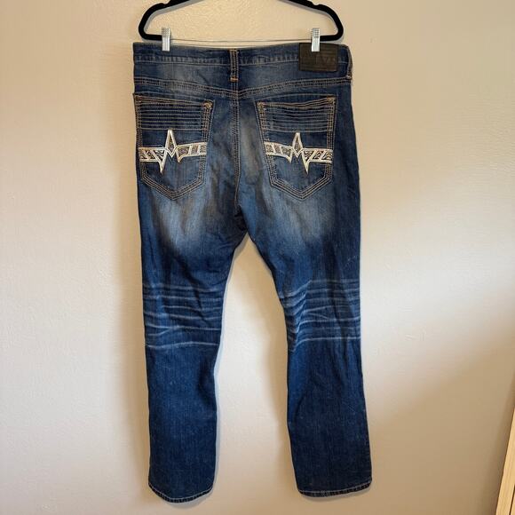 Affliction Jeans Men's Y2K Ace Straight Slim Flex Stretch Blue Denim 38 x 33 - Picture 1 of 10